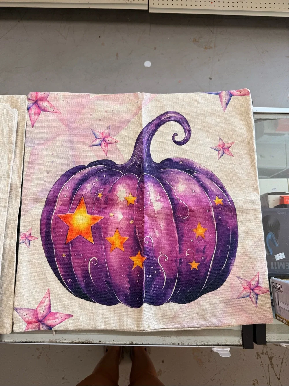 Halloween Gnome Pillow Cover — Purple & Pink Witch Design set of 4 covers